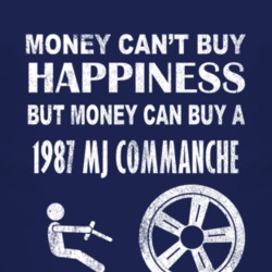Money Cant Buy Happiness 1987 MJ Commanche Dark Distressed T Shirt