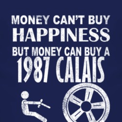 Money Cant Buy Happiness 1987 Oldsmobile Calais Dark Distressed T Shir