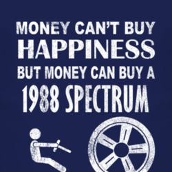 Money Cant Buy Happiness 1988 Chevy Spectrum Dark Distressed T Shirt