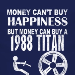 Money Cant Buy Happiness 1988 Chevy Titan Dark Distressed T Shirt