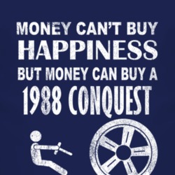 Money Cant Buy Happiness 1988 Chrysler Conquest Dark Distressed T Shir
