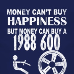 Money Cant Buy Happiness 1988 Dodge 600 Dark Distressed T Shirt