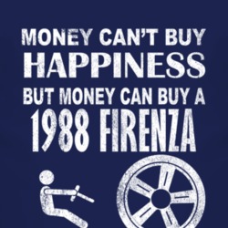 Money Cant Buy Happiness 1988 Oldsmobile Firenza Dark Distressed T Shi
