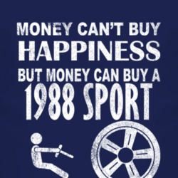Money Cant Buy Happiness 1988 Sport Dark Distressed T Shirt