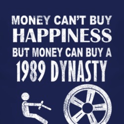 Money Cant Buy Happiness 1989 Dodge Dynasty Dark Distressed T Shirt