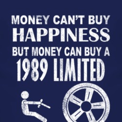 Money Cant Buy Happiness 1989 Limited Dark Distressed T Shirt