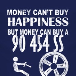 Money Cant Buy Happiness 1990 Chevy 454 SS Dark Distressed T Shirt
