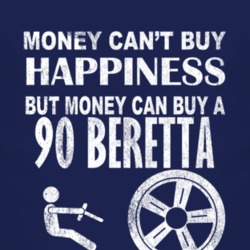 Money Cant Buy Happiness 1990 Chevy Beretta Dark Distressed T Shirt