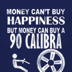 Money Cant Buy Happiness 1990 Chevy Calibra Dark Distressed T Shirt