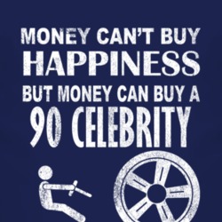 Money Cant Buy Happiness 1990 Chevy Celebrity Dark Distressed T Shirt