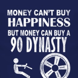 Money Cant Buy Happiness 1990 Chrysler Dynasty Dark Distressed T Shirt