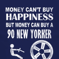 Money Cant Buy Happiness 1990 Chrysler New Yorker Dark Distressed T Sh