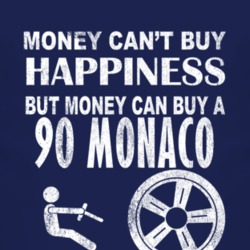 Money Cant Buy Happiness 1990 Dodge Monaco Dark Distressed T Shirt