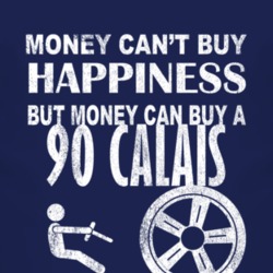 Money Cant Buy Happiness 1990 Oldsmobile Calais Dark Distressed T Shir