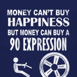 Money Cant Buy Happiness 1990 Oldsmobile Expression Dark Distressed T 