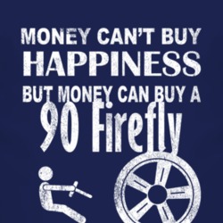 Money Cant Buy Happiness 1990 Pontiac Firefly Dark Distressed T Shirt
