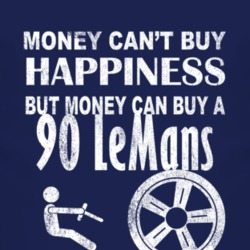 Money Cant Buy Happiness 1990 Pontiac LeMans Dark Distressed T Shirt