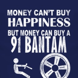 Money Cant Buy Happiness 1991 Bantam Dark Distressed T Shirt