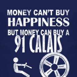 Money Cant Buy Happiness 1991 Oldsmobile Calais Dark Distressed T Shir