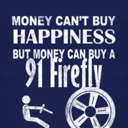 Money Cant Buy Happiness 1991 Pontiac Firefly Dark Distressed T Shirt