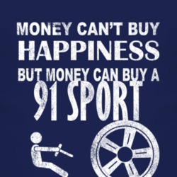 Money Cant Buy Happiness 1991 Sport Dark Distressed T Shirt