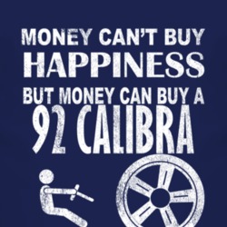 Money Cant Buy Happiness 1992 Chevy Calibra Dark Distressed T Shirt