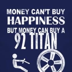 Money Cant Buy Happiness 1992 Chevy Titan Dark Distressed T Shirt