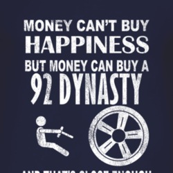 Money Cant Buy Happiness 1992 Chrysler Dynasty Dark Distressed T Shirt