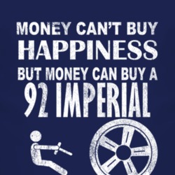 Money Cant Buy Happiness 1992 Chrysler Imperial Dark Distressed T Shir