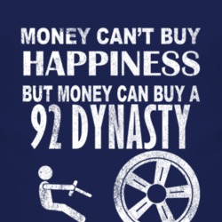 Money Cant Buy Happiness 1992 Dodge Dynasty Dark Distressed T Shirt
