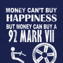 Money Cant Buy Happiness 1992 Lincoln Mark VII Dark Distressed T Shirt