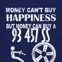Money Cant Buy Happiness 1993 Chevy 457 SS Dark Distressed T Shirt