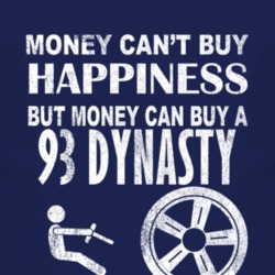 Money Cant Buy Happiness 1993 Chrysler Dynasty Dark Distressed T Shirt