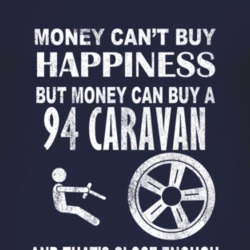 Money Cant Buy Happiness 1994 Dodge Caravan Dark Distressed T Shirt