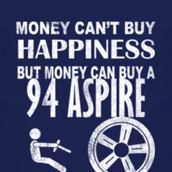 Money Cant Buy Happiness 1994 Aspire Dark Distressed T Shirt
