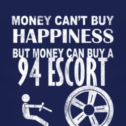 Money Cant Buy Happiness 1994 Escort Dark Distressed T Shirt