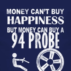 Money Cant Buy Happiness 1994 Probe Dark Distressed T Shirt