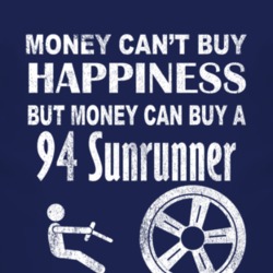 Money Cant Buy Happiness 1994 Pontiac Sunrunner Dark Distressed T Shir