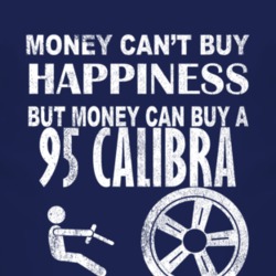 Money Cant Buy Happiness 1995 Chevy Calibra Dark Distressed T Shirt