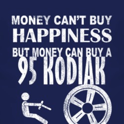 Money Cant Buy Happiness 1995 Chevy Kodiak Dark Distressed T Shirt