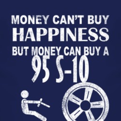 Money Cant Buy Happiness 1995 Chevy S-10 Dark Distressed T Shirt