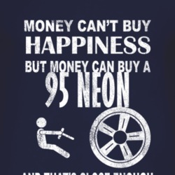Money Cant Buy Happiness 1995 Chrysler Neon Dark Distressed T Shirt