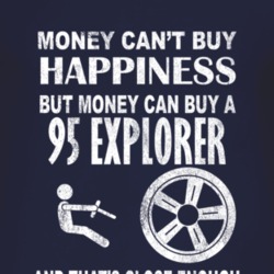 Money Cant Buy Happiness 1995 Explorer Dark Distressed T Shirt