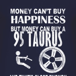 Money Cant Buy Happiness 1995 Taurus Dark Distressed T Shirt
