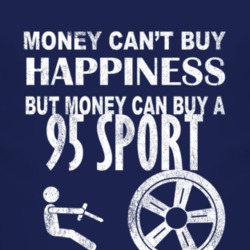 Money Cant Buy Happiness 1995 Sport Dark Distressed T Shirt