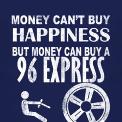 Money Cant Buy Happiness 1996 Chevy Express Dark Distressed T Shirt
