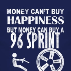 Money Cant Buy Happiness 1996 Chevy Sprint Dark Distressed T Shirt
