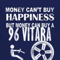Money Cant Buy Happiness 1996 Chevy Vitara Dark Distressed T Shirt