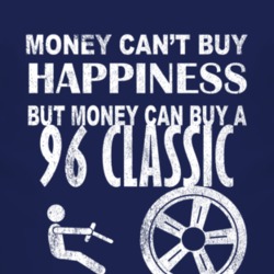 Money Cant Buy Happiness 1996 Classic Dark Distressed T Shirt