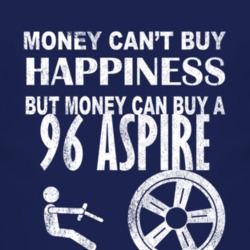 Money Cant Buy Happiness 1996 Aspire Dark Distressed T Shirt